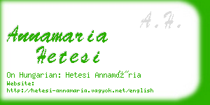 annamaria hetesi business card